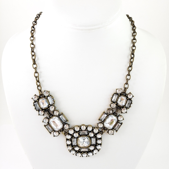 J. Crew Jewelry - J. Crew Gold Tone Rhinestone Statement Necklace